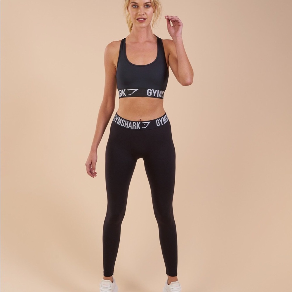 Gymshark - fit leggings - black/white - s